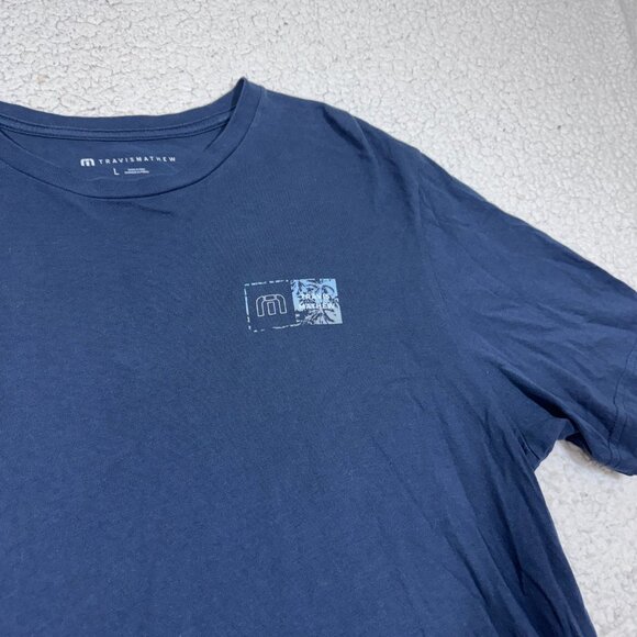 Travis Mathew Lighthouse Rock T-Shirt Men's Large Blue Navy - Picture 3 of 5